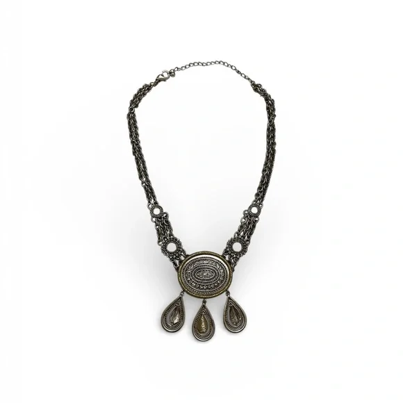 Chico's Intricate Silver Necklace - Picture 2 of 4